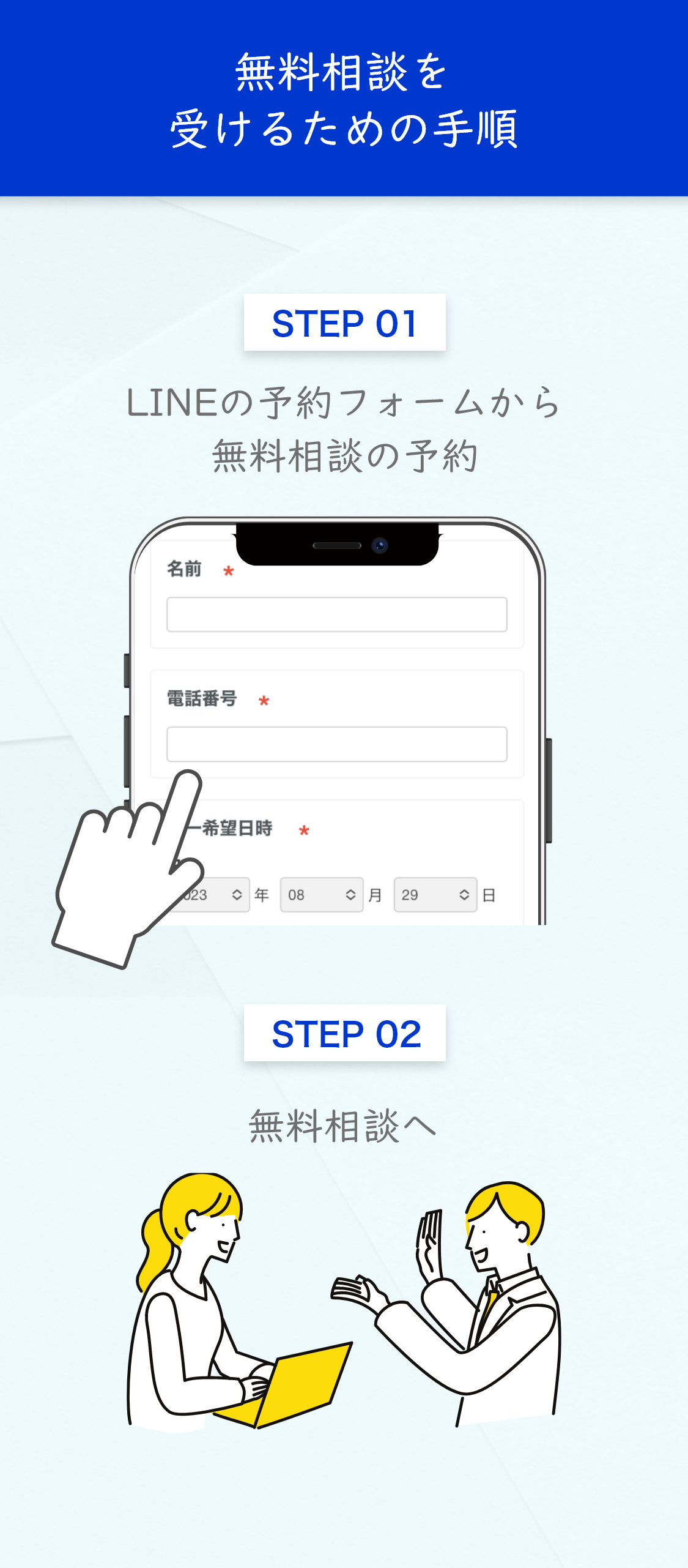 無料相談を受ける流れ